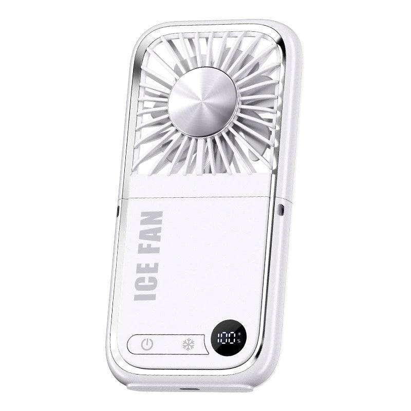 2025 Compact Foldable Fan - Handheld Ice Cooling Fan with Built-In Power Bank for Home, Office, and Dorm