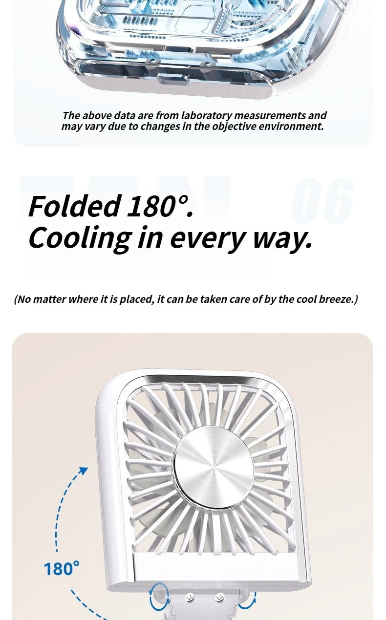 2025 Compact Foldable Fan - Handheld Ice Cooling Fan with Built-In Power Bank for Home, Office, and Dorm