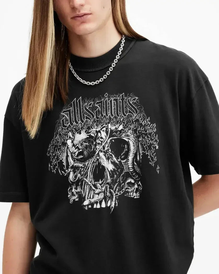 2025 Men Women Hot Sale Cotton Printed T-shirt Fashion Casual Letter Pattern Tops All Season Loose Harajuku Clothing
