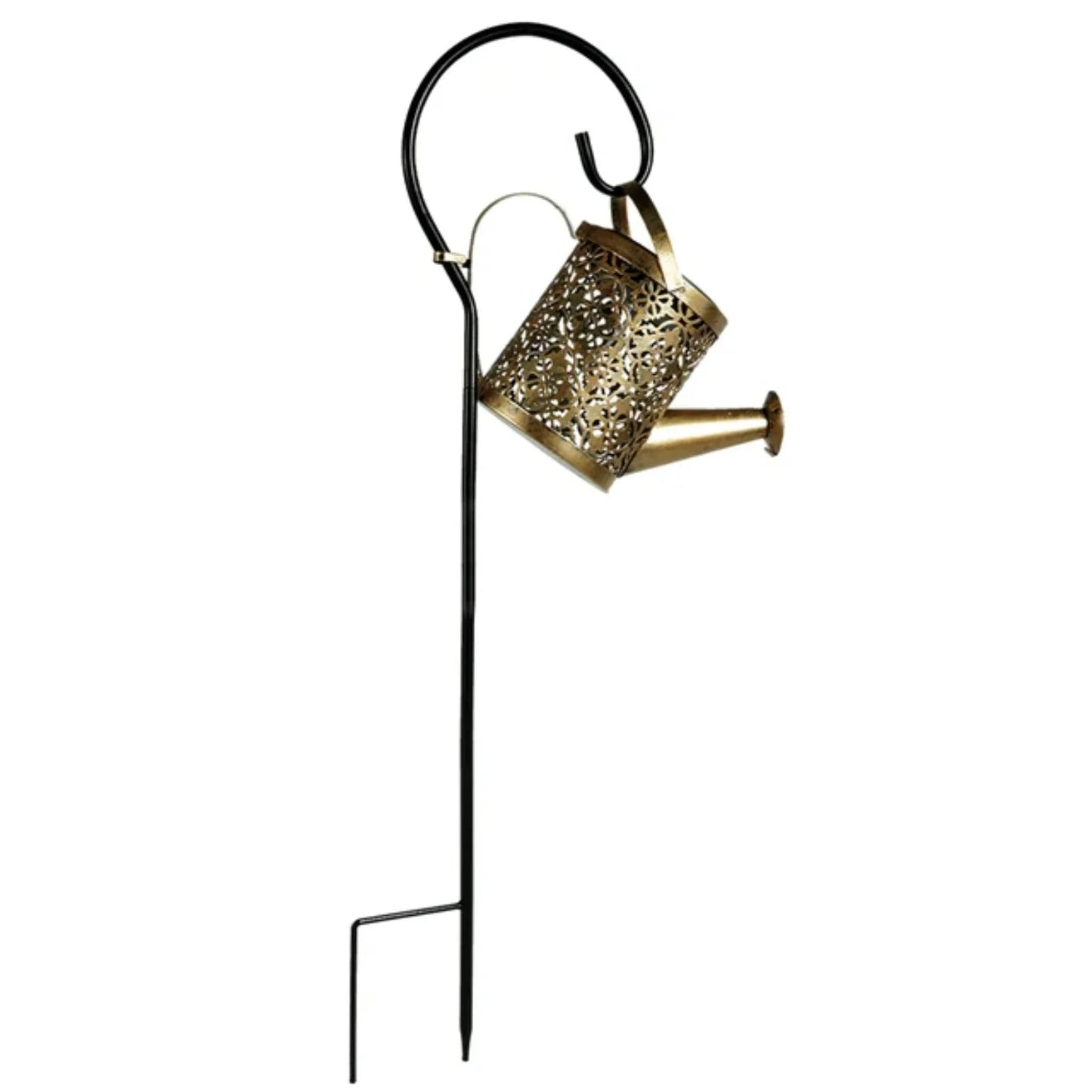 Vintage Rustic Waterproof Metal Lanterns with 36 LED String Lights - Hanging Watering Can Solar Powered Light - Outdoor Decor Es