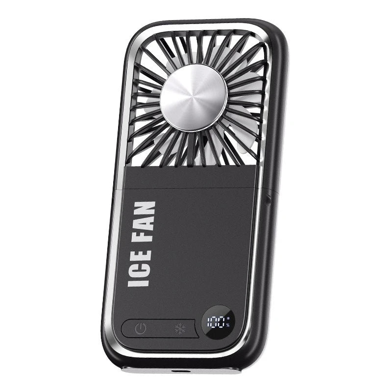2025 Compact Foldable Fan - Handheld Ice Cooling Fan with Built-In Power Bank for Home, Office, and Dorm