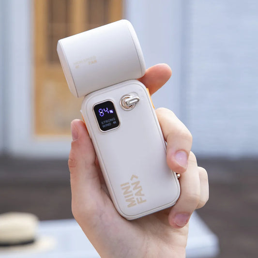 New 3600mAh Mini Electric Fan Digital Display High Speed Small Wind Cannon Portable Handheld Small Fan Storm Turbofan