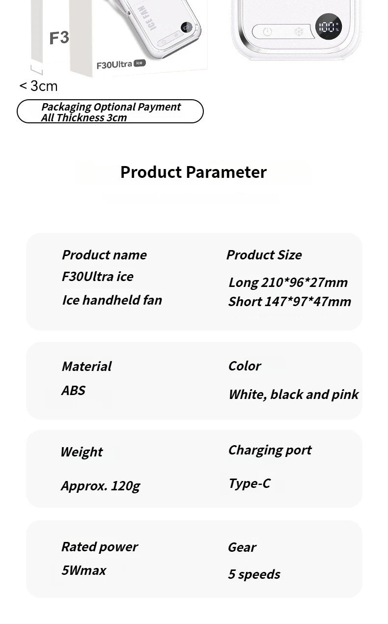 2025 Compact Foldable Fan - Handheld Ice Cooling Fan with Built-In Power Bank for Home, Office, and Dorm